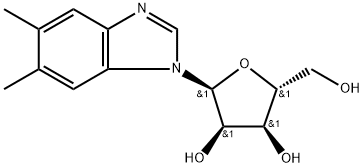 1-α-D-リボフラノシル-5,6-ジメチル-1H-ベンゾイミダゾール 化学構造式