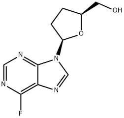 (2S)-5α-(6-Fluoro-9H-purine-9-yl)tetrahydrofuran-2α-methanol Structure