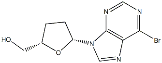 (2S)-5α-(6-Bromo-9H-purine-9-yl)tetrahydro-2α-furanmethanol Struktur