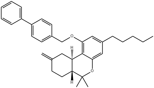(6aR)-1-(4-Biphenylylmethoxy)-6aβ,7,8,9,10,10aα-hexahydro-6,6-dimethyl-9-methylene-3-pentyl-6H-dibenzo[b,d]pyran Structure