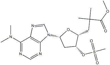 3'-[(4-メトキシ-L-フェニルアラニル)アミノ]-2',3'-ジデオキシ-N,N-ジメチルアデノシン 化学構造式