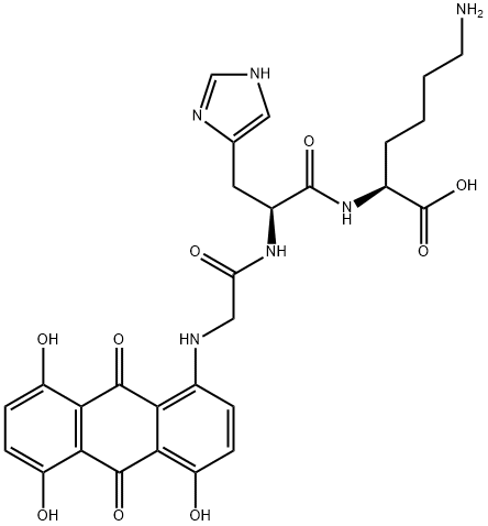 4-(glycyl-histidyl-lysine)-1,5,8-trihydroxyanthraquinone Struktur