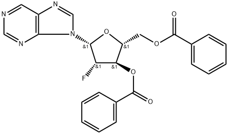 Purine-9-beta-D-(3',5'-di-O-benzoyl-2'-deoxy-2'-fluoro)arabinoriboside 化学構造式