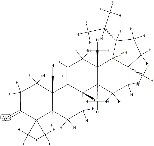 (17Α)-13-甲基-26-去甲羽扇-9(11)-烯-3-酮, 132746-04-4, 结构式