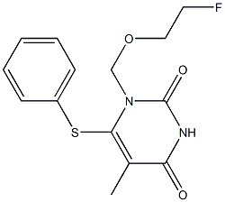 1-[(2-フルオロエトキシ)メチル]-6-フェニルチオチミン 化学構造式