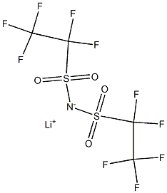 ビス(ペンタフルオロエタンスルホニル)イミドリチウム 化学構造式