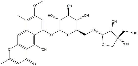 quinquangulin-6-apiofuranosyl-(1-6)-glucopyranoside Structure