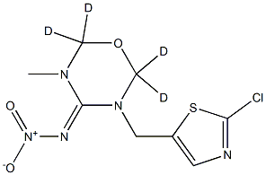 (NE)-N-[3-[(2-chloro-1,3-thiazol-5-yl)methyl]-2,2,6,6-tetradeuterio-5-methyl-1,3,5-oxadiazinan-4-ylidene]nitramide, 1331642-98-8, 结构式