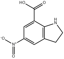 1H-Indole-7-carboxylicacid,2,3-dihydro-5-nitro-(9CI) Struktur