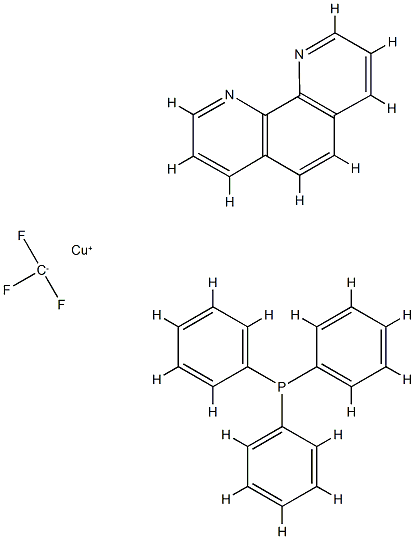 (1,10-フェナントロリン)(トリフルオロメチル)(トリフェニルホスフィン)銅(I) 化学構造式