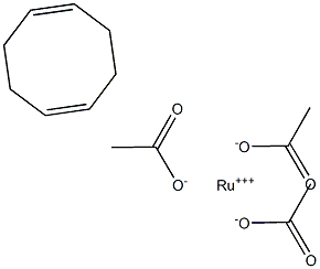 双(乙酸离子)-(1,5-环辛二烯)钌(Ⅱ), 133519-03-6, 结构式
