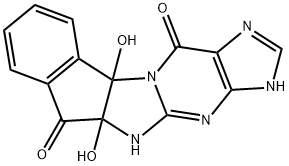Indeno[2,1:4,5]imidazo[1,2-a]purine-6,12-dione,  3,5,5a,10b-tetrahydro-5a,10b-dihydroxy- Structure