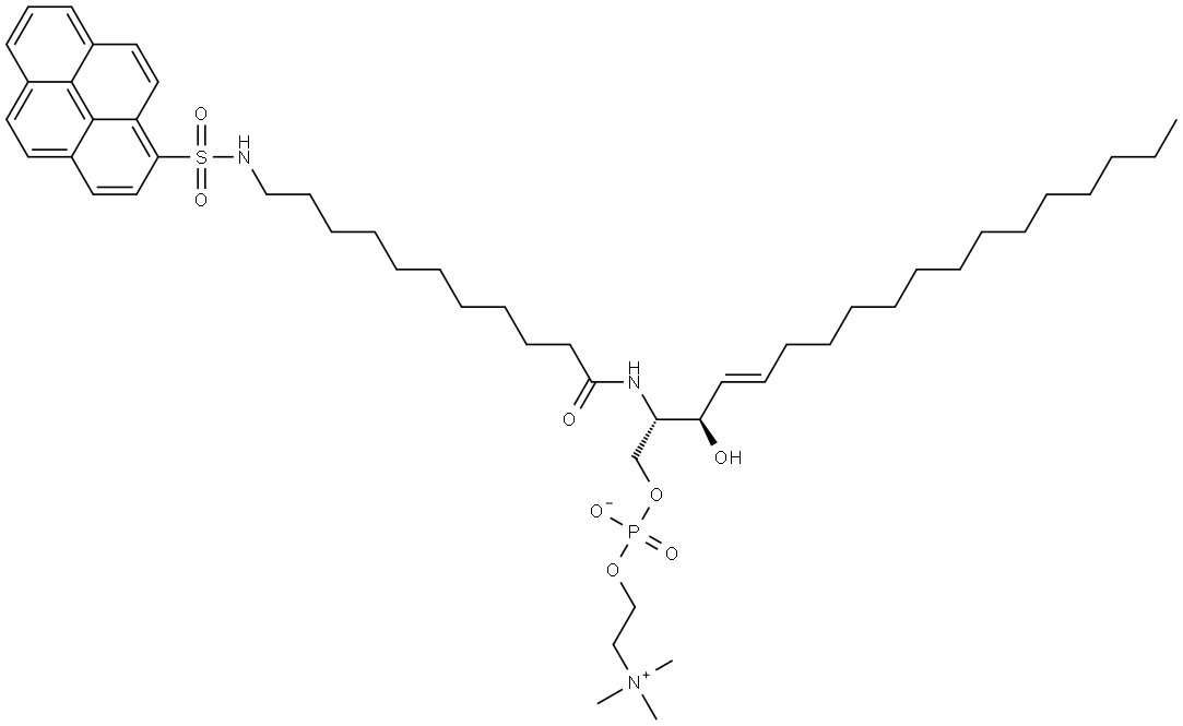 N-(11-(1-pyrene)sulfonylaminoundecanoyl)sphingomyelin Structure