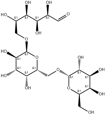 6-O-(6-O-α-D-ガラクトピラノシル-α-D-ガラクトピラノシル)-D-グルコース 化学構造式