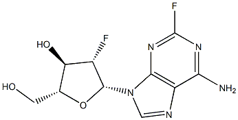 9H-Purin-6-amine, 9-(2-deoxy-2-fluoro-β-D-arabinofuranosyl)-2-fluoro- Structure