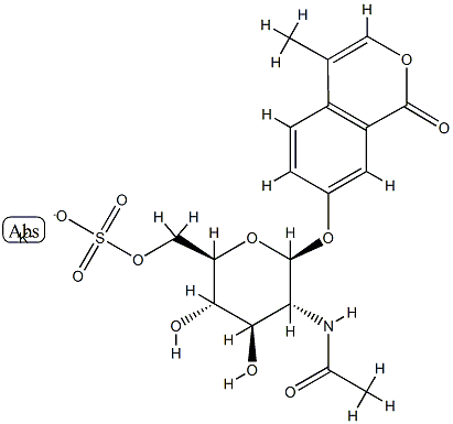 4-methylumbelliferyl-2-deoxy-2-acetamido-6-O-sulfoglucosamine Structure