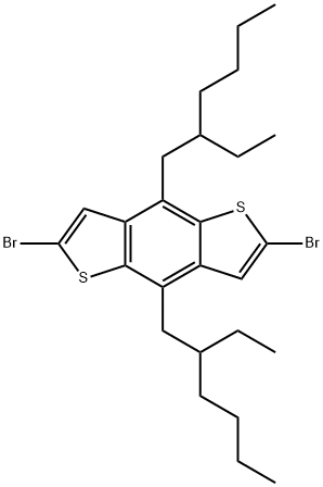 2,6-dibromo-4,8-di(2-ethylhexyl)benzo[1,2-b:4,5-b']dithiophene 化学構造式