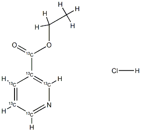 Ethyl Nicotinate-1,2',3',4',5',6'-13C6 Hydrochloride Salt Structure