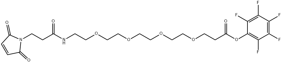 Maleimide-NH-PEG4-CH2CH2COOPFP Ester, 1347750-84-8, 结构式