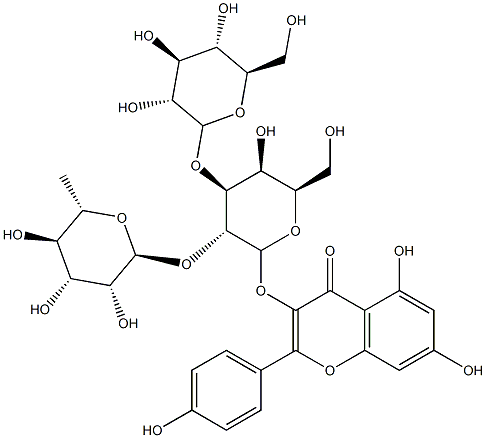 kaempferol 3-glucosyl(1-3)rhamnosyl(1-6)galactoside 结构式