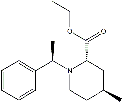 [2S-[1(S*),2α,4β]]-4-Methyl-1-(1-phenylethyl)-2-piperidinecarboxylic Acid Ethyl Ester Structure