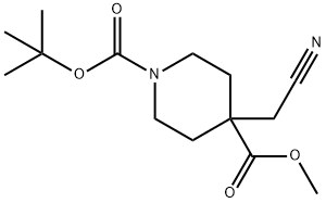1-tert-butyl 4-methyl 4-(cyanomethyl)piperidine-1,4-dicarboxylate Struktur
