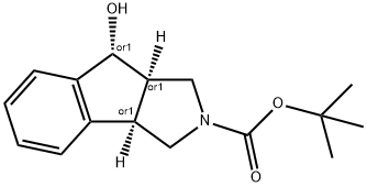 Racemic-(3aS,8R,8aS)-tert-butyl 8-hydroxy-3,3a,8,8a-tetrahydroindeno[1,2-c]pyrrole-2(1H)-carboxylate Structure