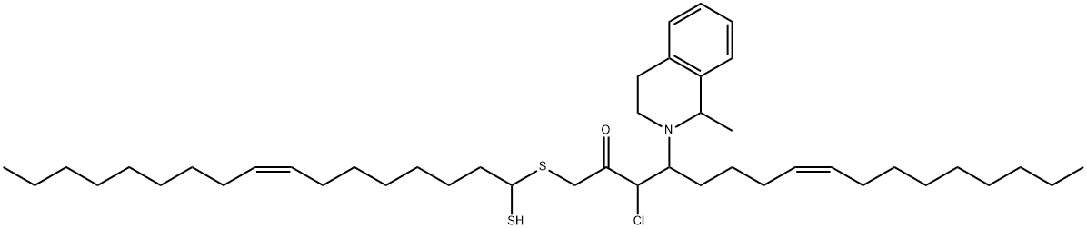 4-クロロ-5-(1-メチル-1,2,3,4-テトラヒドロイソキノリン-2-イル)-3H-1,2-ジチオール-3-オン 化学構造式