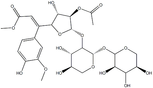O-(2-O-acetyl-5-O-(feruloyl)-alpha-arabinofuranosyl)-(1-3)-O-beta-xylopyranosyl-(1-4)-xylopyranose|