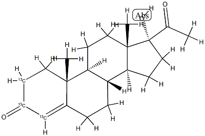 17α-Hydroxyprogesterone-2,3,4-13C3 solution Structure