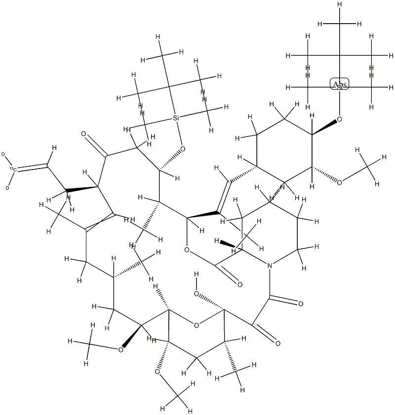 24,32-Bis-O-(tert-butyldimethylsilyl)-FK-506-13C, D2 (Major) Structure