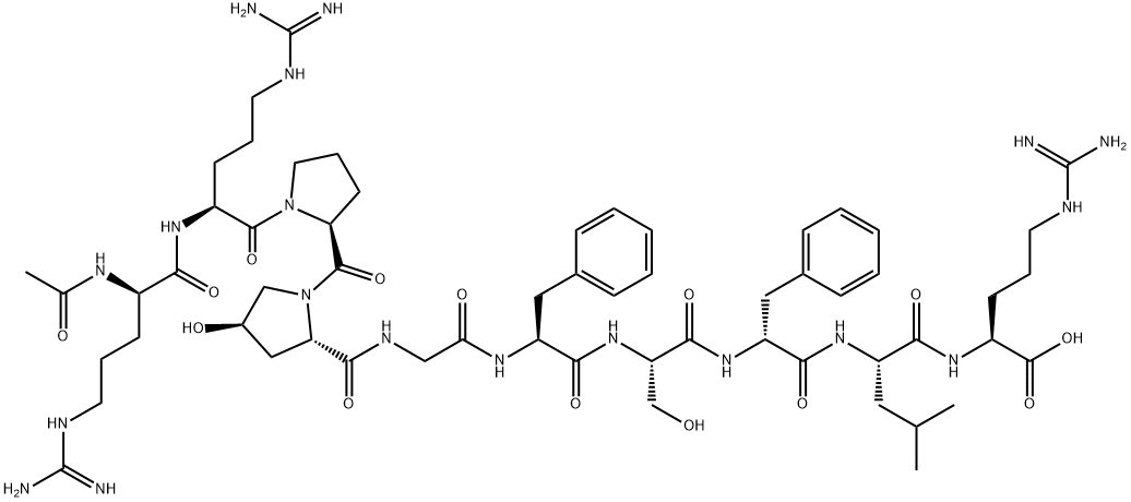 bradykinin, acetyl-Arg-Hyp(3)-Phe(7)-Leu(8)- Structure