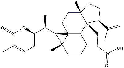 (3S,3aR,4aS,6aR,7R,9aS,9bS)-7-[(1S)-1-[(2R)-3,6-Dihydro-5-methyl-6-oxo-2H-pyran-2-yl]ethyl]decahydro-6a,9a-dimethyl-3-(1-methylethenyl)-1H-cyclopenta[a]cyclopropa[e]naphthalene-3a(4H)-propanoic acid Struktur