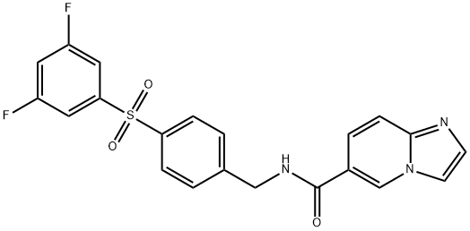 N-[[4-[(3,5-二氟苯基)磺酰基]苯基]甲基]咪唑并[1,2-A]吡啶-6-甲酰胺 结构式