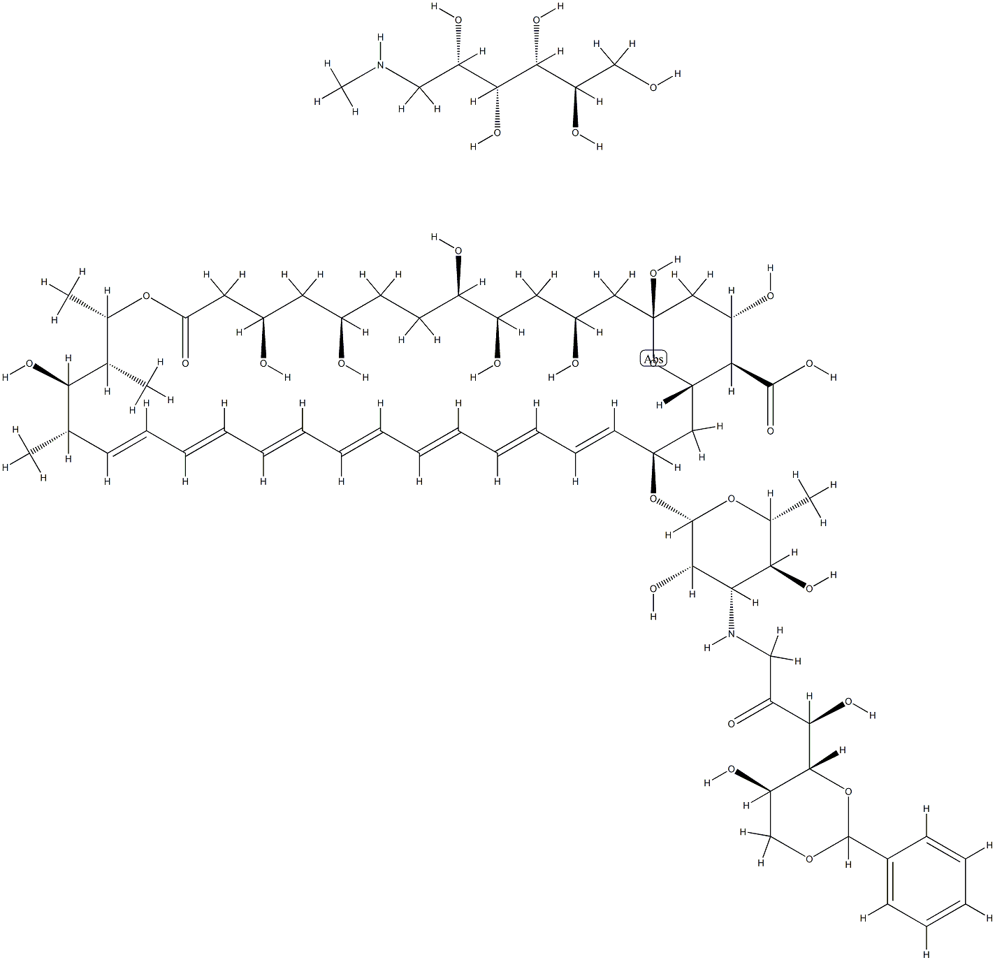 1-Deoxy-1-amino-4,6-O-benzylidene-fructosylamphotericin B Structure
