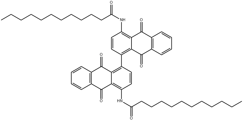 Dodecanamide, N,N-(9,9,10,10-tetrahydro-9,9,10,10-tetraoxo1,1-bianthracene-4,4-diyl)bis- 结构式