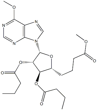 6-Methoxy-9-[2-O,3-O,5-O-tris(1-oxobutyl)-β-D-arabinofuranosyl]-9H-purine Structure