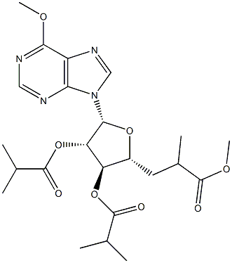 6-Methoxy-9-[2-O,3-O,5-O-tris(2-methyl-1-oxopropyl)-β-D-arabinofuranosyl]-9H-purine Structure