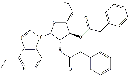 6-Methoxy-9-[2-O,3-O-bis(phenylacetyl)-β-D-arabinofuranosyl]-9H-purine Structure