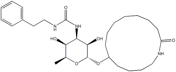 10-[[3-[[(Phenethylamino)carbonyl]amino]-3,6-dideoxy-α-L-talopyranosyl]oxy]-1-azacyclotetradecan-2-one|福禄维菌素 B5