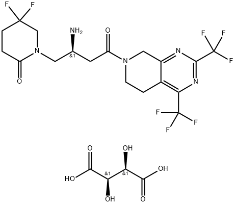 吉格列汀酒石酸盐, 1374639-74-3, 结构式