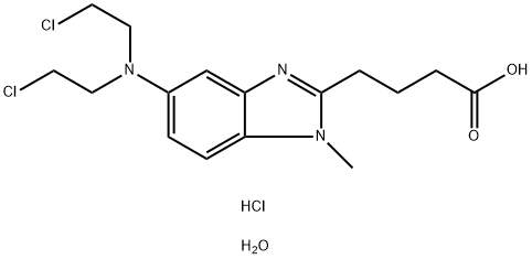 4-(5-(bis(2-chloroethyl)amino)-1-methyl-1H-benzo[d]imidazol-2-yl)butanoic acid hydrochloride hydrate Structure