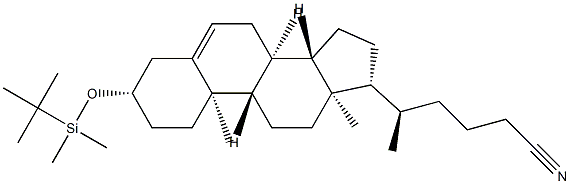 (3β)-3-[[(1,1-DiMethylethyl)diMethylsilyl]oxy]-26,27-dinorcholest-5-ene-25-nitrile, 1384736-11-1, 结构式