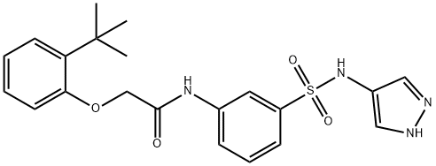 Acetamide, 2-[2-(1,1-dimethylethyl)phenoxy]-N-[3-[(1H-pyrazol-4-ylamino)sulfonyl]phenyl]- Struktur
