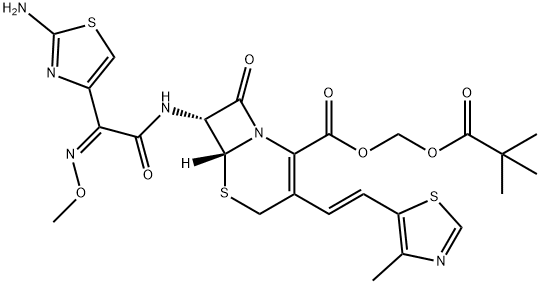 3E-头孢妥仑匹酯, 138514-32-6, 结构式