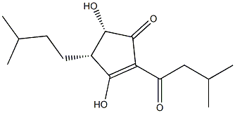 (4S)-3,4β-Dihydroxy-5β-(3-methylbutyl)-2-(3-methyl-1-oxobutyl)-2-cyclopenten-1-one Struktur