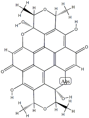 (1R)-1,3,3a,8,10,10a-Hexahydro-3aβ,7,10aβ,13-tetrahydroxy-1β,3α,8β,10α-tetramethyl-6H,14H-2,4,9,11-tetraoxadibenzo[bc,kl]coronene-6,14-dione Structure