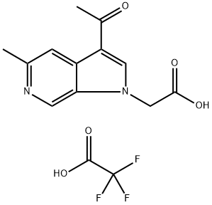 2,2,2-Trifluoroacetic acid compound with 2-(3-acetyl-5-methyl-1H-pyrrolo[2,3-c]pyridin-1-yl)acetic acid (1:1) 结构式