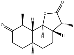 (3R)-3aβ,5,5a,6,7,9,9aβ,9bα-オクタヒドロ-3α,5aα,9β-トリメチルナフト[1,2-b]フラン-2,8(3H,4H)-ジオン 化学構造式