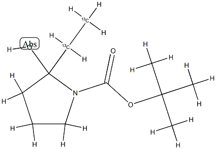 N-tert-Butyloxycarbonyl-2-ethyl-pyrrolidine-13C2, 1391053-12-5, 结构式